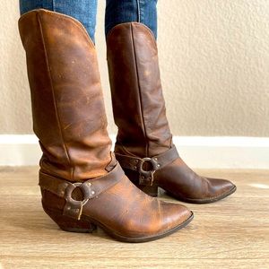 Zodiac Brown Leather Healed Cowgirl Boots. Size 7.5